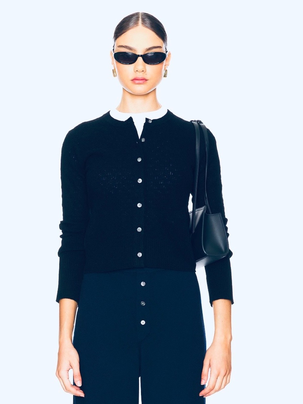 Guest in Residence Jane Pointelle Cardigan in Midnight